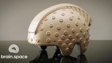 A photo of Brain.space's EEG helmet