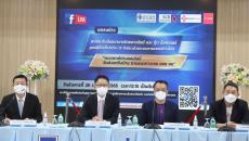 Officials from Good Doctor Technology Thailand and the National Health Security Office during a press briefing